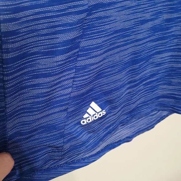 Adidas Golf Polo Shirt Women's Medium Blue Heathered Stretch Athletic - Picture 5 of 6